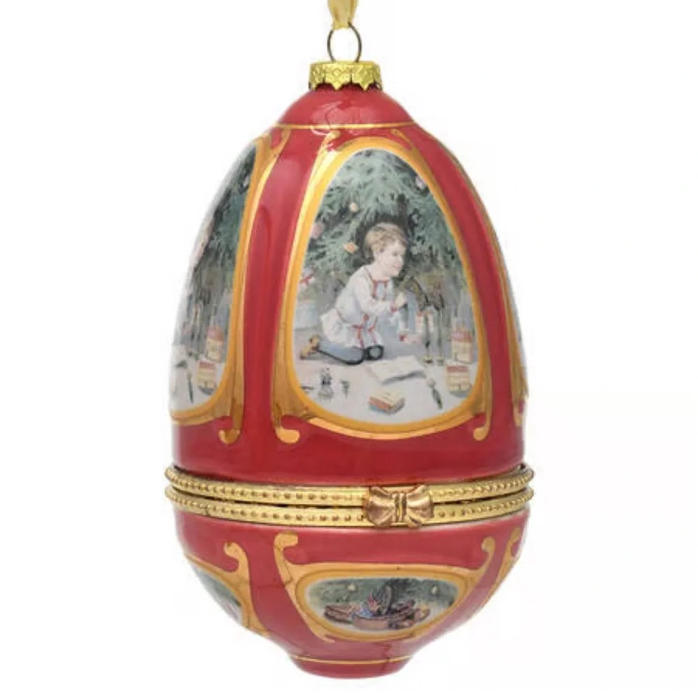 Mr. Christmas Musical Decorative Porcelain Egg Ornament